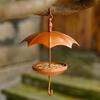 Vintage Umbrella-Shaped Bird Feeder Iron Bird Feeding Station Hanging Platform Feeder  Porch