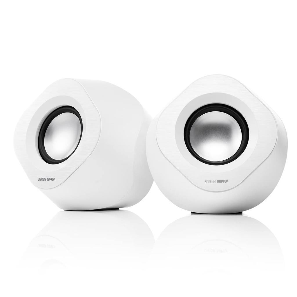 Sanwa Direct PC Speaker 3WAY Connection Оснащен пассивным радиатором Оснащен светодиодным контроллером 10 Вт В комплекте Белый (Bluetooth / 3,5 мм / USB)