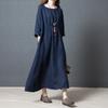 Loose Plus Size Women's Linen Solid Color Dress