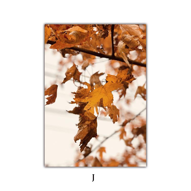 Landscape Flower Picture Canvas Painting Wall Art Autumn Scenery Pumpkin Leaves Poster and Print for Modern Home Wall Decor