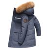 Down Jacket Medium and Long Men's Korean Version New Thickened Large Fur Collar Youth