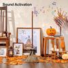 Halloween Floating Broom 43.5 Inches Tall Magical Animated Witch Broomstick Sound Touch Activated Haunted Dancing Broom Indoor Party Home Floor