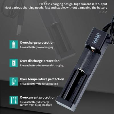 Зарядное устройство для аккумуляторов 18650 1 слот Аккумуляторы USB Универсальная умная быстрая зарядка для 14500 16650 14650 18500 Аксессуары