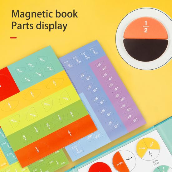 1 набор магнитных плиток с дробями, круги, проценты, десятичные дроби, изучение математики, манипулятивные материалы