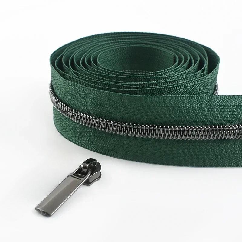 2/3/4/5M Meetee 5# Nylon Coil Zipper Tape + Zippers Slider Head for Garment Sewing Zip Closure Repair Kit Replacement Accessory