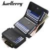 Baellerry Men Short Wallets Pu Leather Trifold Zipper Coin Purse Clutch Bags