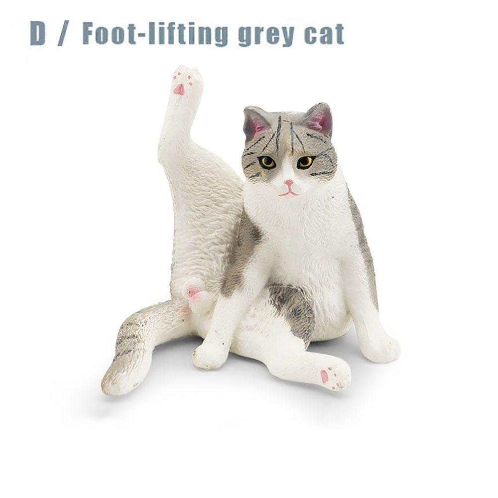 Kids Doll Toy Cat Figures Desktop Decor Cat Ornament Exquisite Cat Model