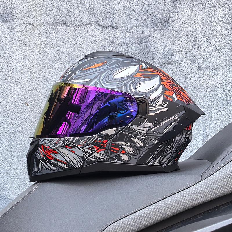 Motorcycle Helmet Men's and Women's Face-off Helmet Summer Locomotive Full Helmet Universal Safety In All Seasons