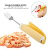 Silicone  Handle Anti Tremor Fork Metal Main Adaptive  Fork Anti Drop Aid Fork  Self Feeding