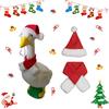 Christmas Porch Goose Outfits Santa Hat with Scarf Festive Costume Yard Goose