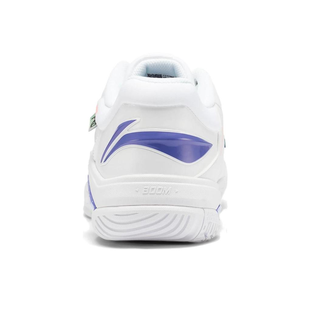 Li Ning Thunder Series Pro Удобные амортизирующие нескользящие износостойкие низкие кроссовки для бадминтона унисекс белые фиолетовые AYAT009-1