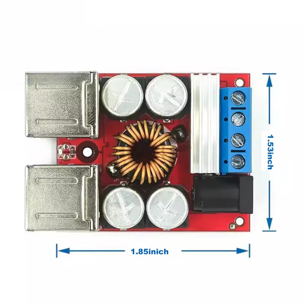 DC-DC Step Down Power Supply Converter Board Module 8V-35V To 5V 8A 4-Port USB Buck Converter Module for Mobile Phone Car