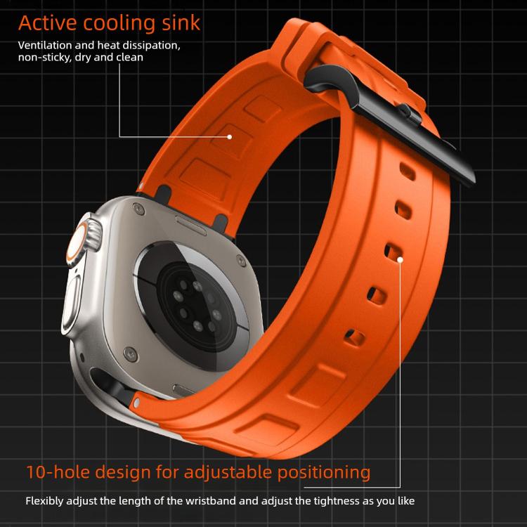 Triple-Layer Armour Silicone Sport Watch Band For Apple Watch 49mm/46mm/45mm/44mm, Adjustable Protective Replacement Wrist Strap