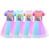 Платье для девочек Super Mario Princess Peach Rainbow Lace фиолетового, красного и розового цвета