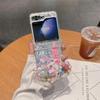 Для Samsung Galaxy Z Flip 6 3 4 5 Чехол Милые Цветы Карты Браслет Жесткий ПК Задняя Крышка Чехол Для Samsung Z Flip5 ZFlip5