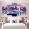 Холст Картины Рамки Домашний Декор Модульное Настенное Искусство 5 Шт. Радужный Мост Токио Ночная Живопись Картины Гостиная Плакаты Без Рамки