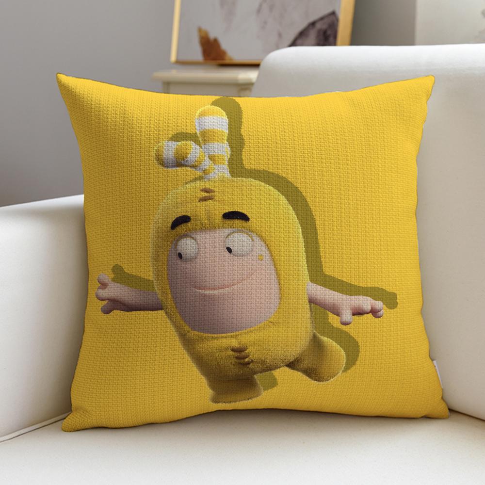 Fun CCartoon OddbodsS Cushion Cover Breathable and skinfriendly linen pillowcase square removable and washable cushion