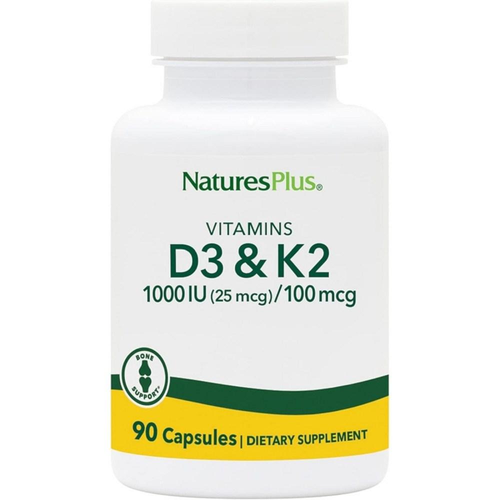 NaturesPlus Vitamin D3 1000IU K2 100mcg 90 Tablets