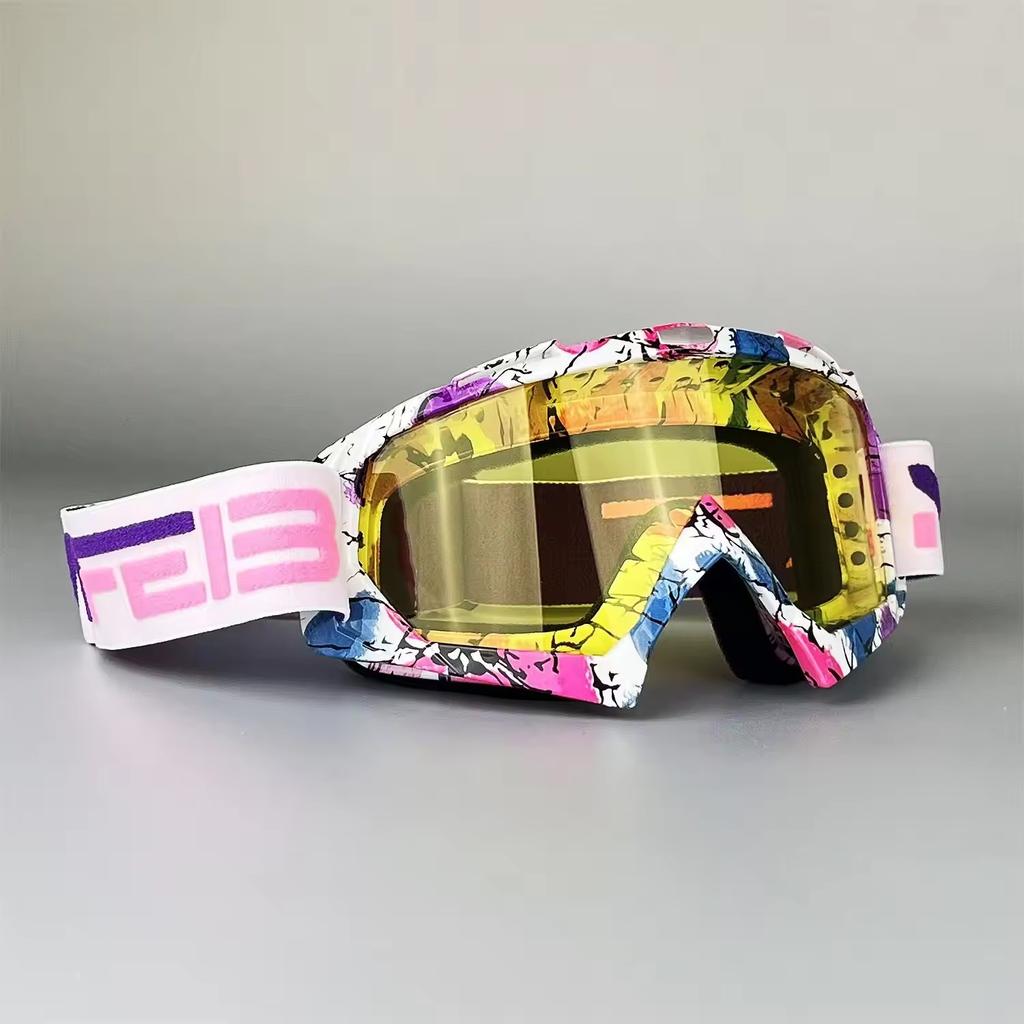 2026 Vibrant Frame Design Motocross Goggles UV400 Lens Lightweight Durable Adjustable Strap Outdoor Sports Riding Goggles