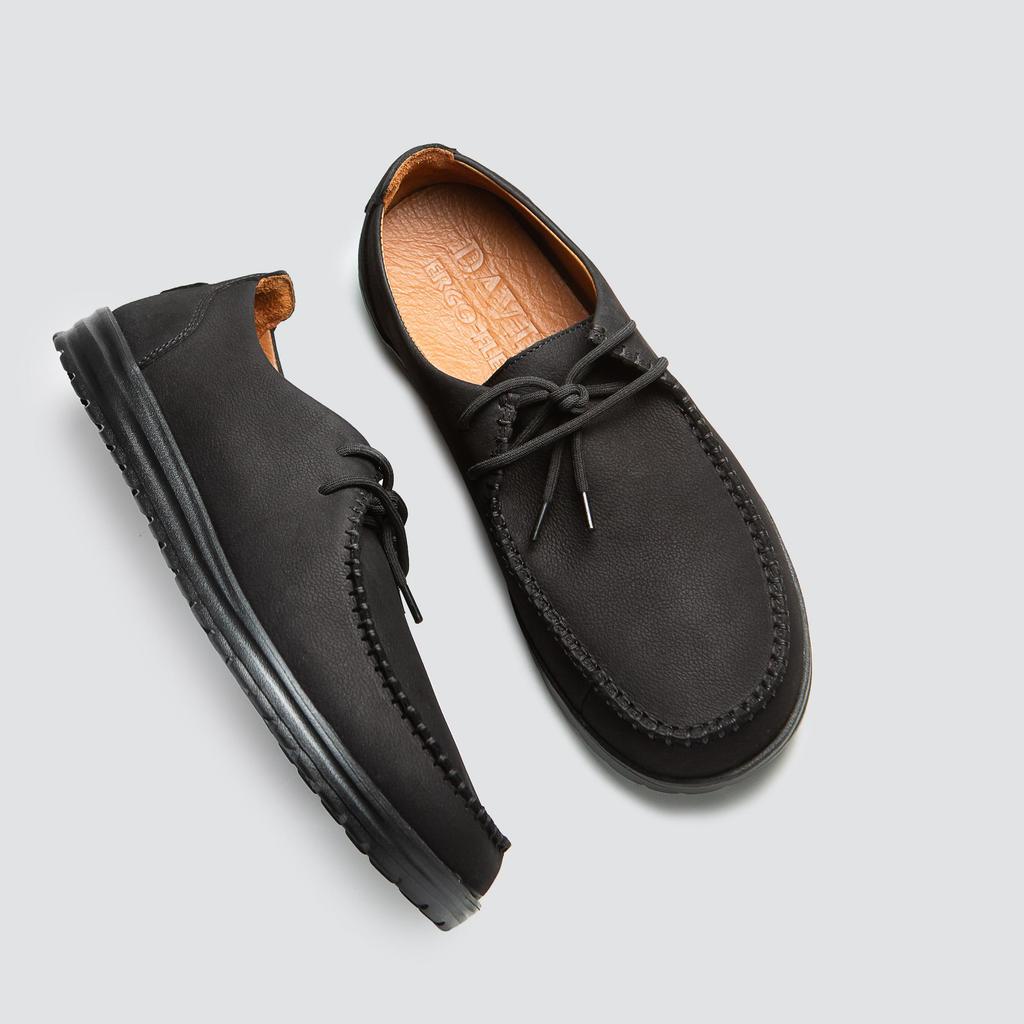 Men’s Lightweight Nubuck Leather Moccasins – Removable Antibacterial Insole – Flexible EVA Sole – Casual & Smart-Casual