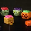 1/5 шт. Хэллоуин Кубическая голова Фигурка Жуткий Мини Череп Тыква Зомби Черный Кот Голова Смола Статуэтка Игрушка Украшение для дома офиса рабочего стола