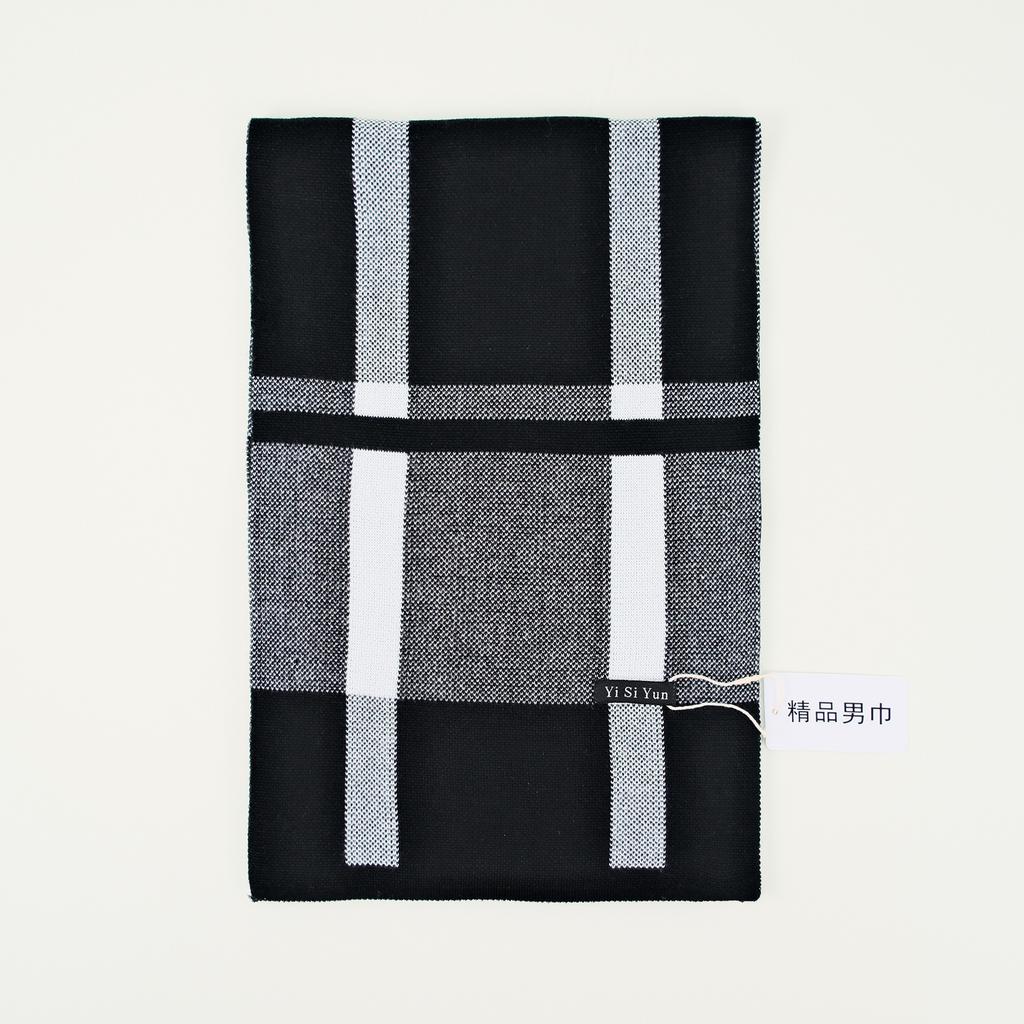 Men's Classic Winter Scarf Cashmere Feel Winter Scarves Long Formal Soft Scarf for Men Casual Scarves Luxuriously Plaid Scarf