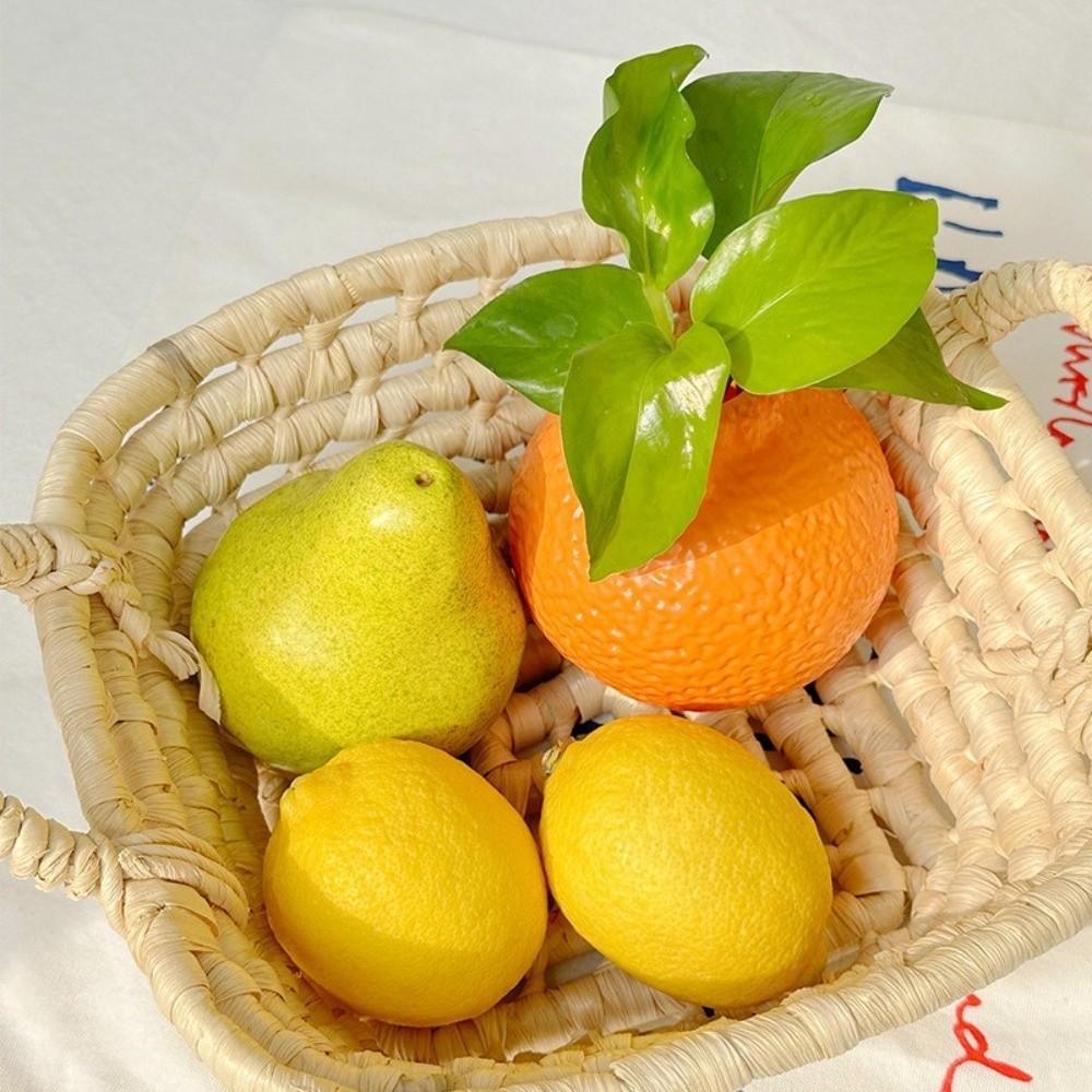 Ceramic Simulated Orange Vase Art Vase Flower Holder Creative Fruit Shape Vase Bookshelf Display