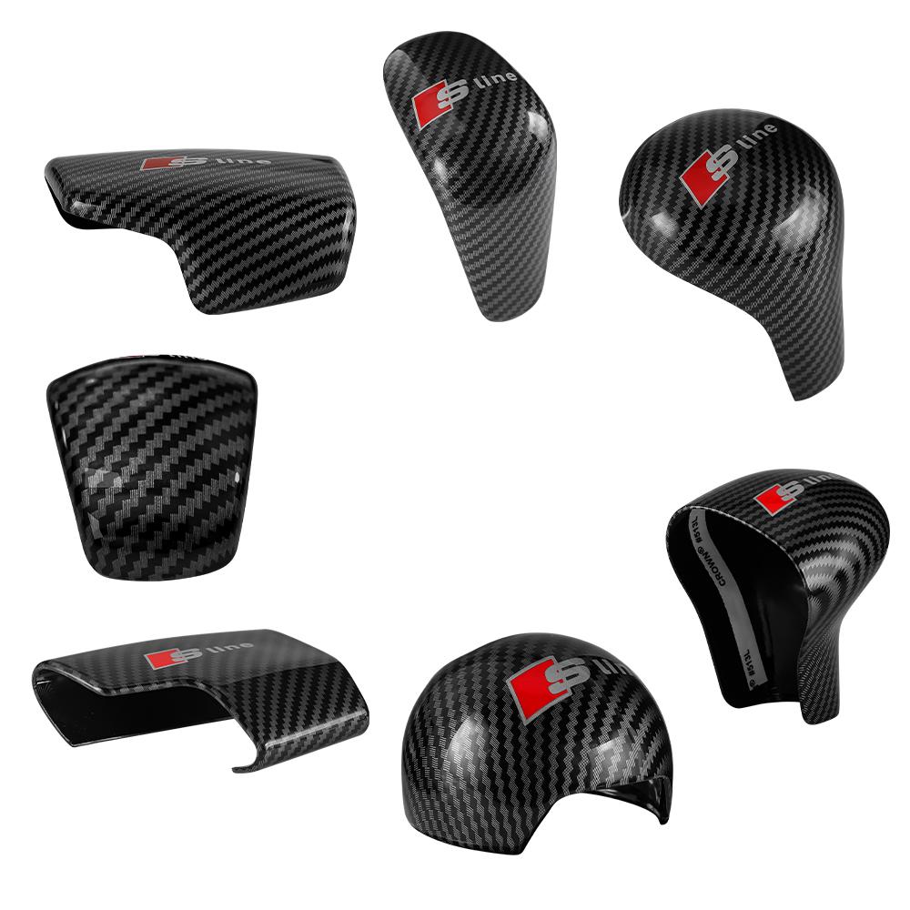 SLINE Gear Shift Knob Cover Gear Lever Protector Handle Carbon Fiber Case Shifter for q1 A6L A7 A4 A5 A6 Q5 Q7 S6 S7 A3 Q2 Q5L