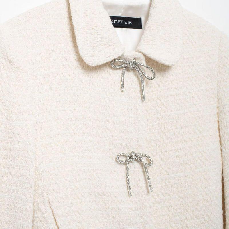 Kaslead New Arrival Women's Clothing Fashion Style Fashion Minimalist Bowknot Button Decorative Texture Outwear 8711123