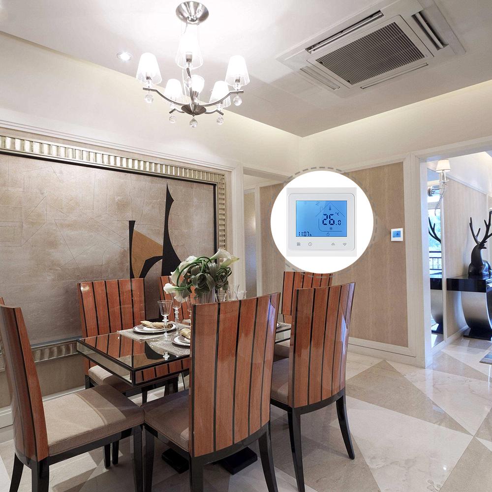 Программируемый электрический термостат для подогрева пола 16А, регулятор температуры, сенсорный ЖК-дисплей с