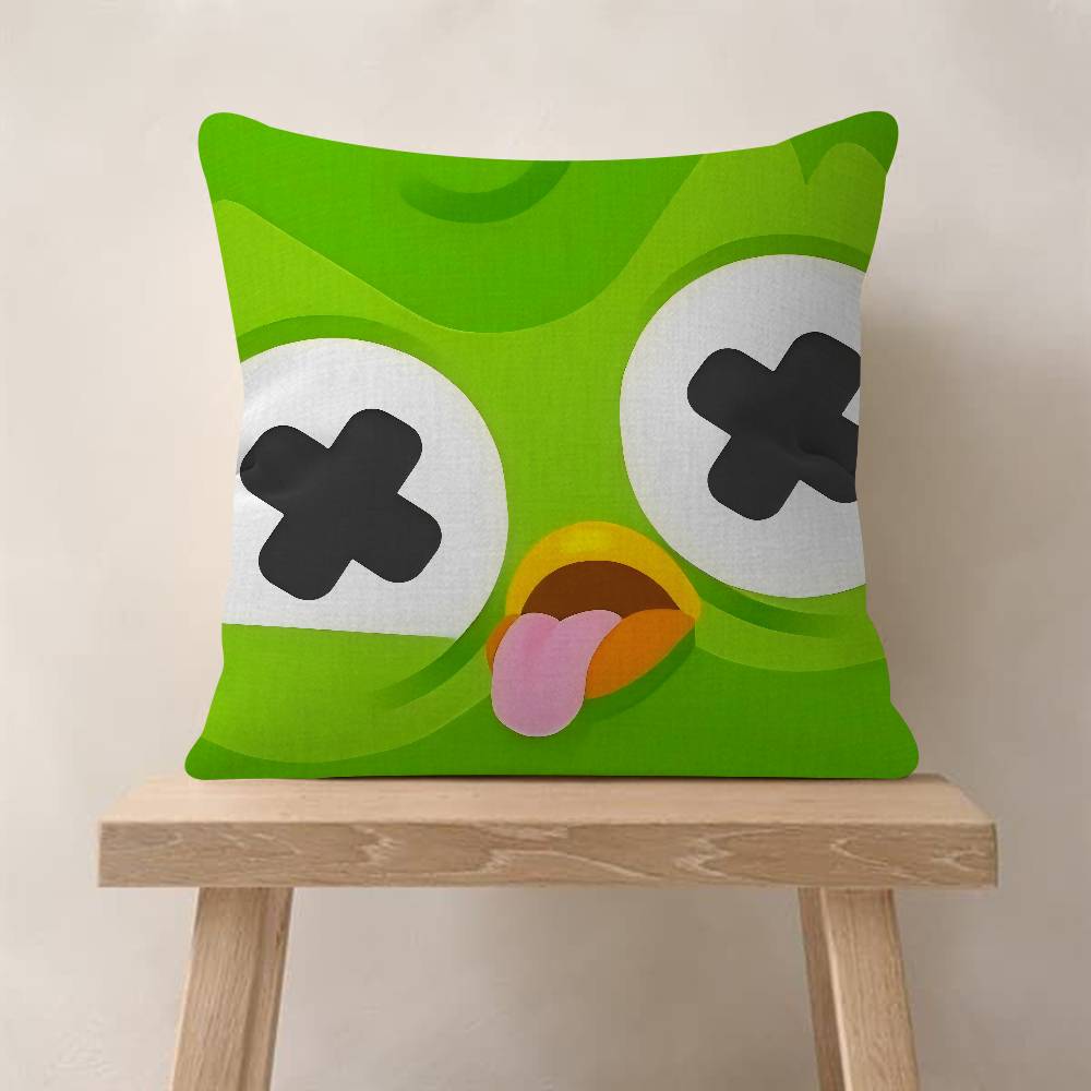 Popular D-Duolingo Owl D-Duo Personalized Picture Text Home Decorative Pillows Household Gifts 45X45Cm
