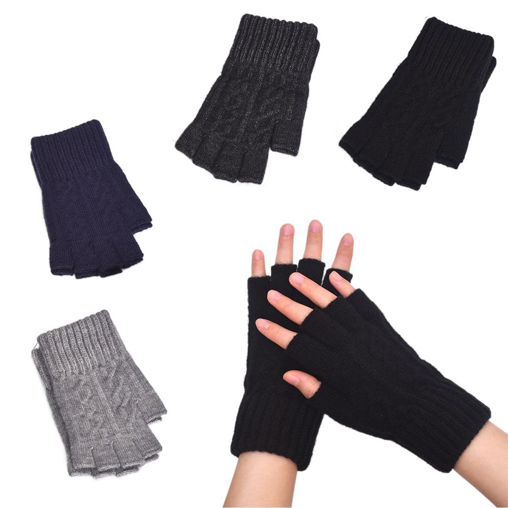 Thick Fingerless Glove Solid Color Mittens High Quality Half Finger Gloves Winter Outdoor