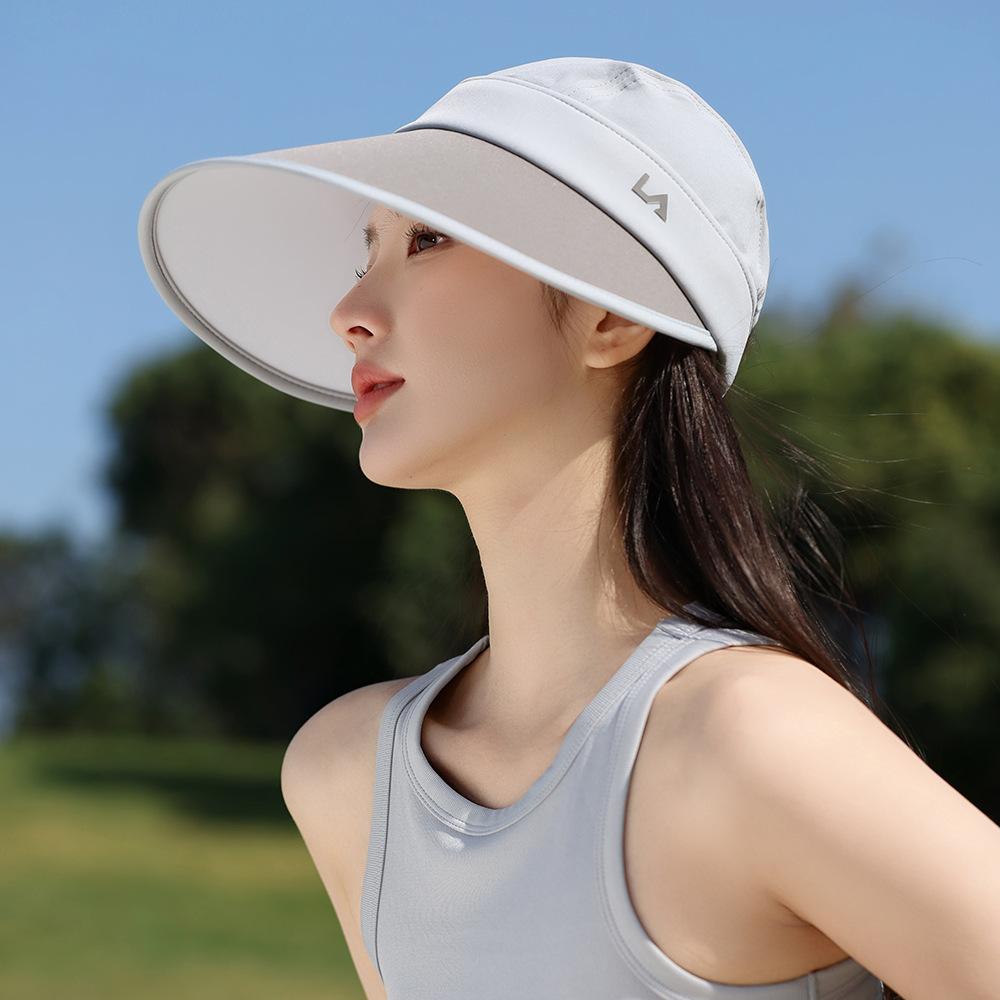 Ice Anti-Ultraviolet Sun Hat Women'S Fashion Sun Hat Outdoor Beach Hat Zipper Dual-Purpose Hat