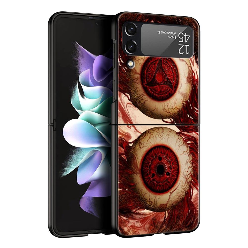 Жуткий Страшный Красный Глаз Жесткий ПК Чехол для Телефона Для Samsung Galaxy Z Flip 7 6 5 4 Черная Крышка Для Galaxy Z Flip 3 Складной Корпус Fundas