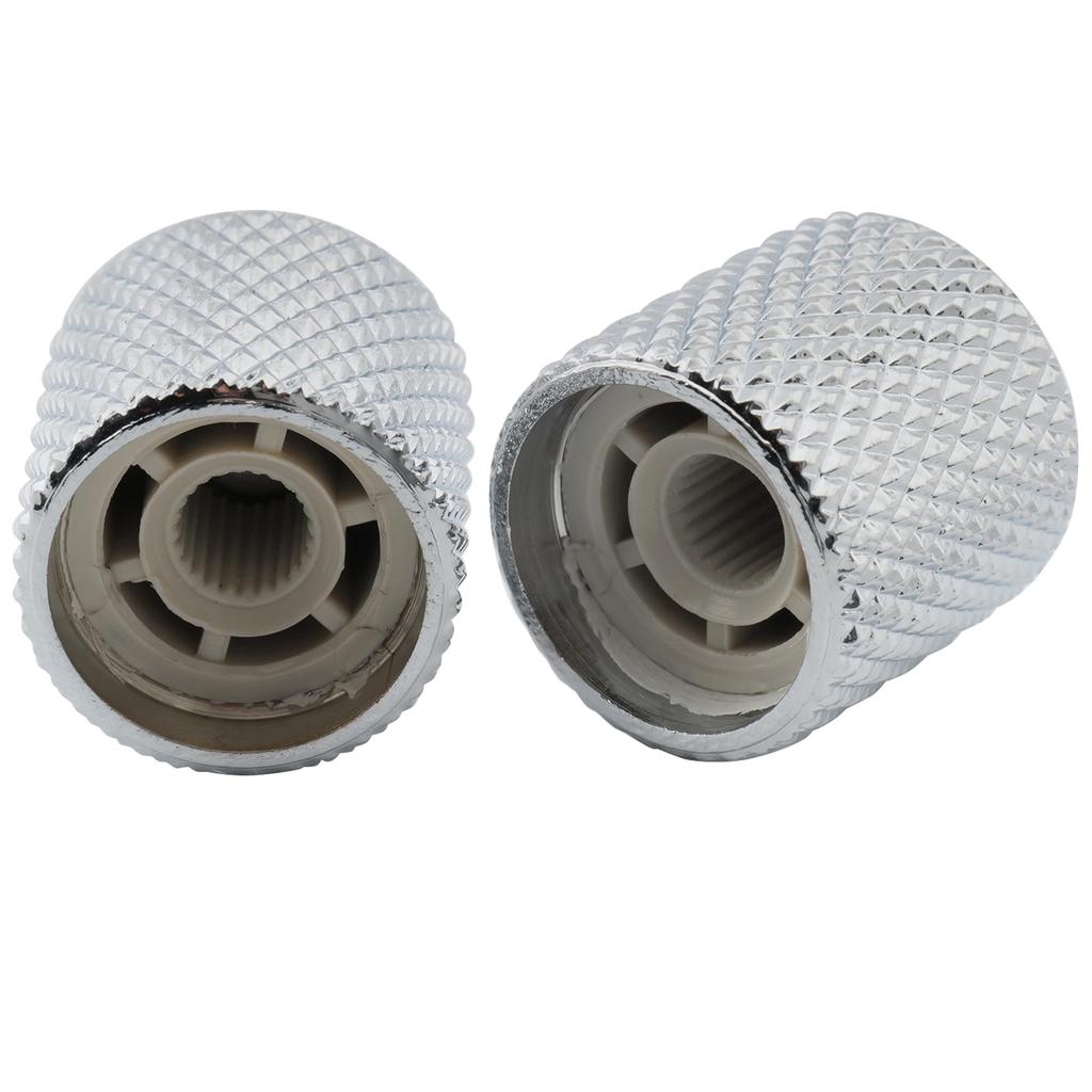 Musiclily Pro 19mm Steel Dome Knobs for USA Electric Guitars/Basses, Chrome (Set of 2)