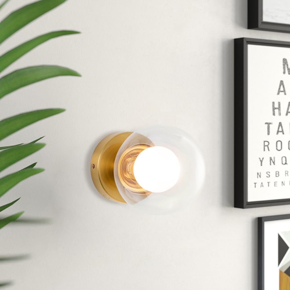 Одноламповый латунный настенный светильник, скандинавское настенное освещение, античный стиль, стильный, простой, подходит для гостиных, кухонь, гостиных, столовых