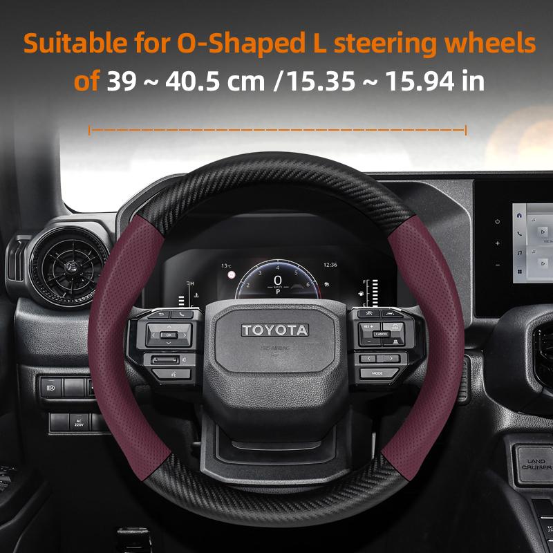 Nlzh6 Для Toyota Чехол на руль из перфорированной кожи с текстурой под карбон Chr Yaris Auris Corolla Rav4 Land Cruiser Prado Hilux
