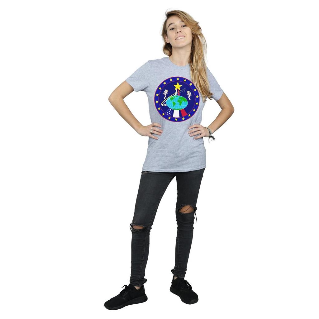 NASA Womens/Ladies Classic Globe Astronauts Cotton Boyfriend T-Shirt