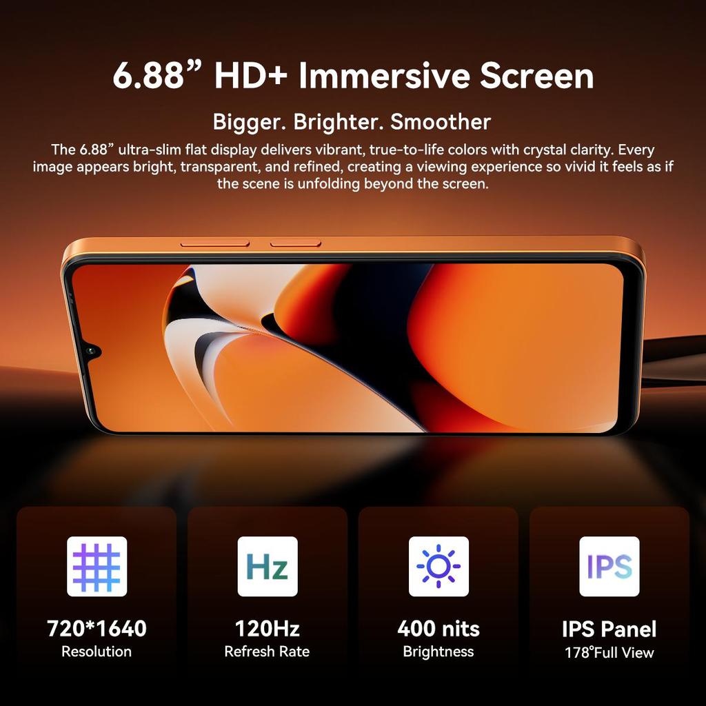 Blackview WAVE 10 4G Smartphone 32GB+128GB 6,88" 120Hz Android 16 Handy Dual SIM