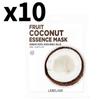 Маска-набор с эссенцией кокоса и фруктов (10 листов) – Глубоко увлажняющие и питательные маски для лица