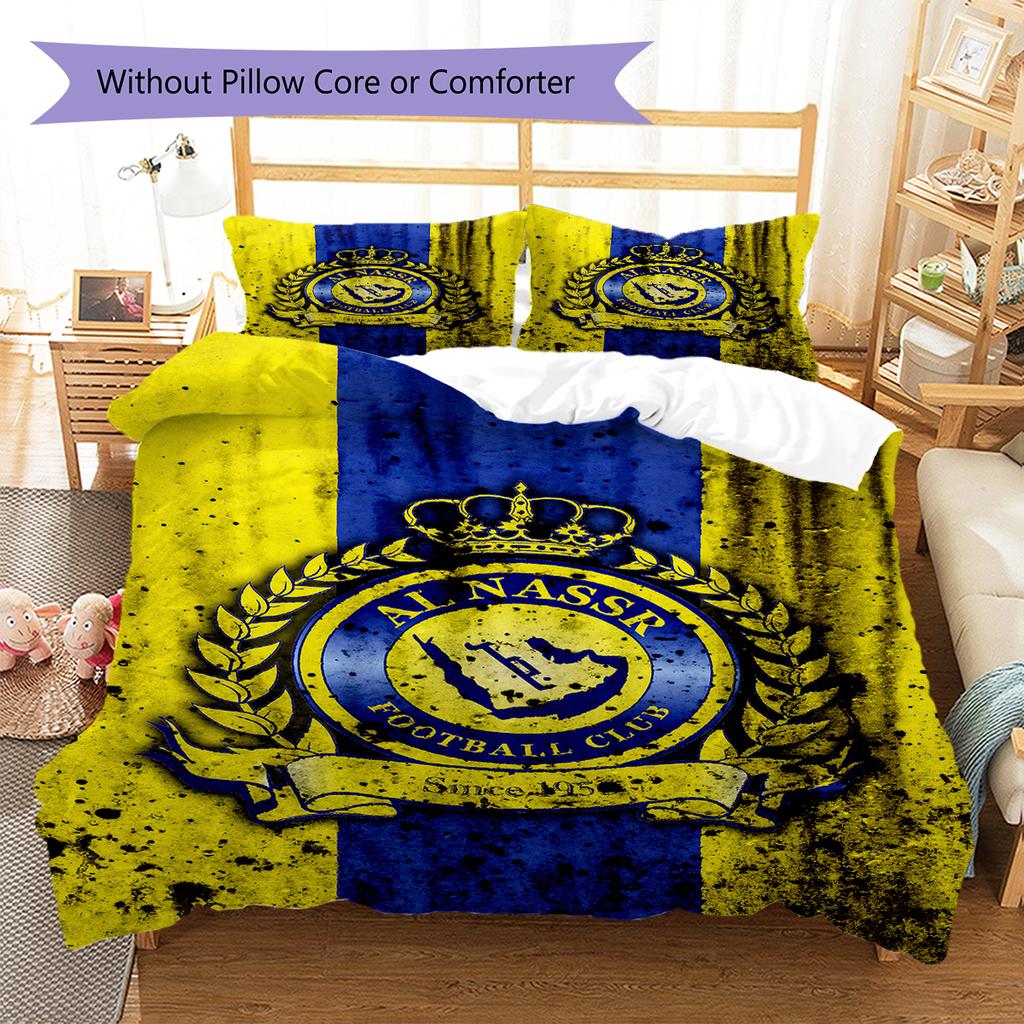 Al-Nassr Pattern Bedding,Quilt Set Quilt Cover Pillowcase Home Birthday Gift (1 * duvet cover + 2 * pillowcase, without core)