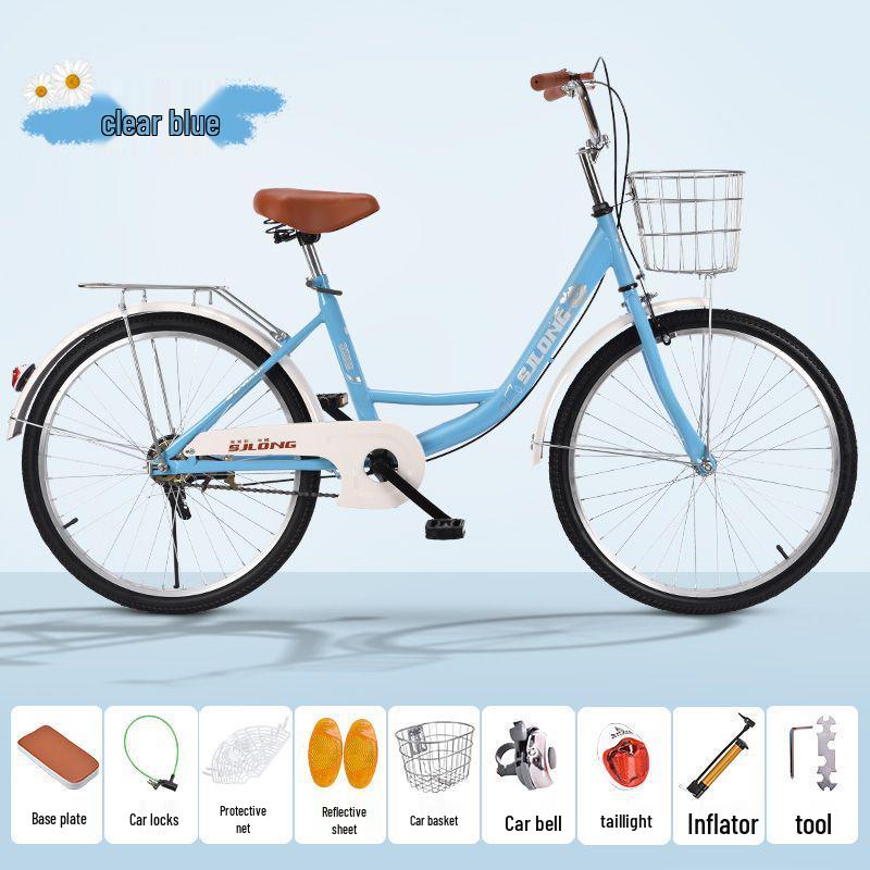 Retro Lightweight Commuter Bicycle - 22/24/26" Solid Tires for Adults
