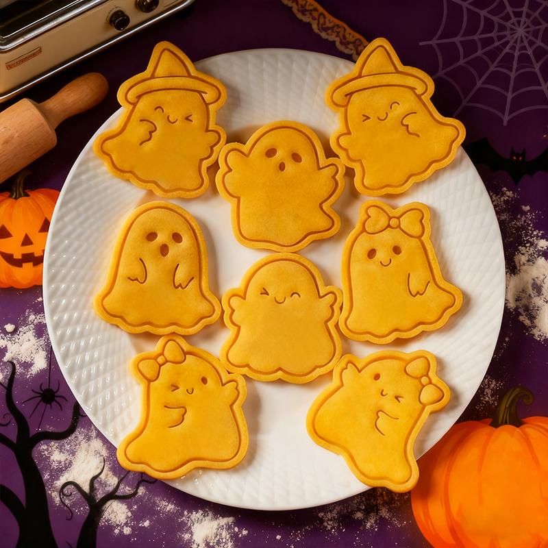 Форма для печенья на Хэллоуин 3D Пластиковая Прелестный Призрак Форма для печенья Штамп для мастики DIY Украшение для торта Форма для выпечки