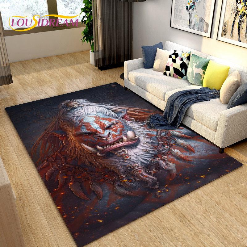 3D World of Warcraft , WOW Game Area Rug Large ,Carpet Rug for Living Room Bedroom Sofa Doormat Decoration ,Kids Non-slip Floor Mat