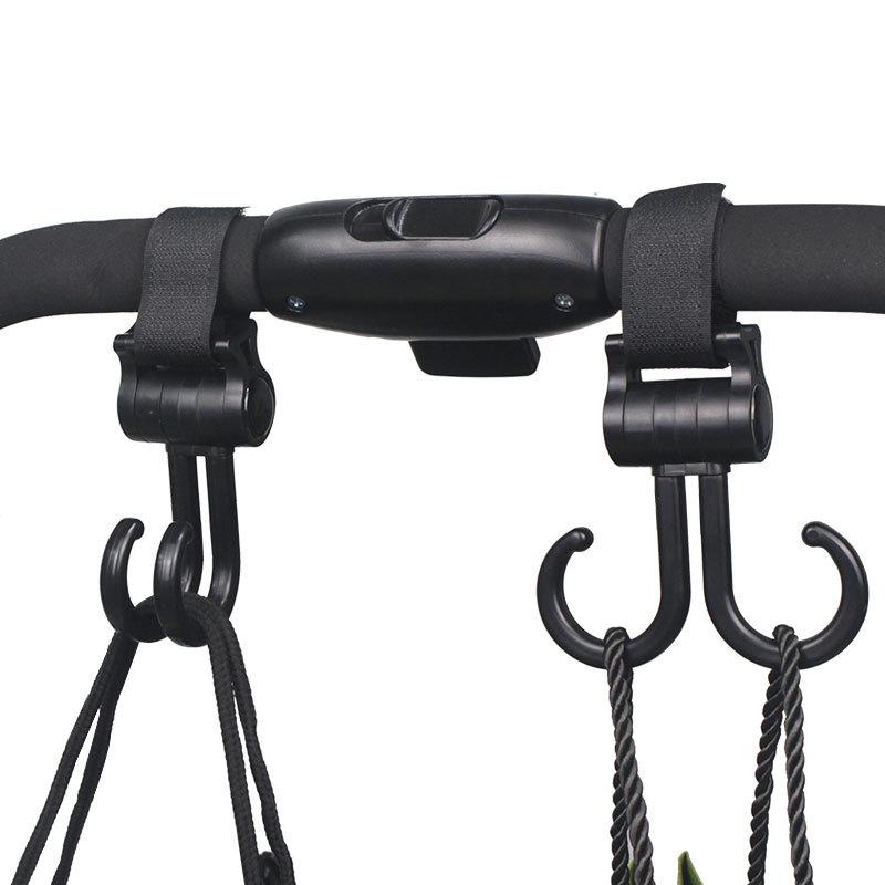 Двойной крючок, вешалка для детской коляски, регулировка вращения на 360 градусов, крючок для тележки