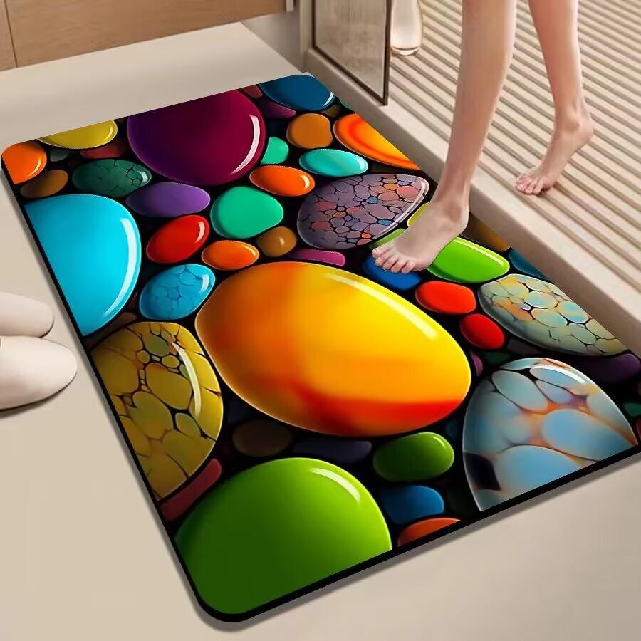 Элегантный каменный противоскользящий быстросохнущий коврик для ванной и кухни