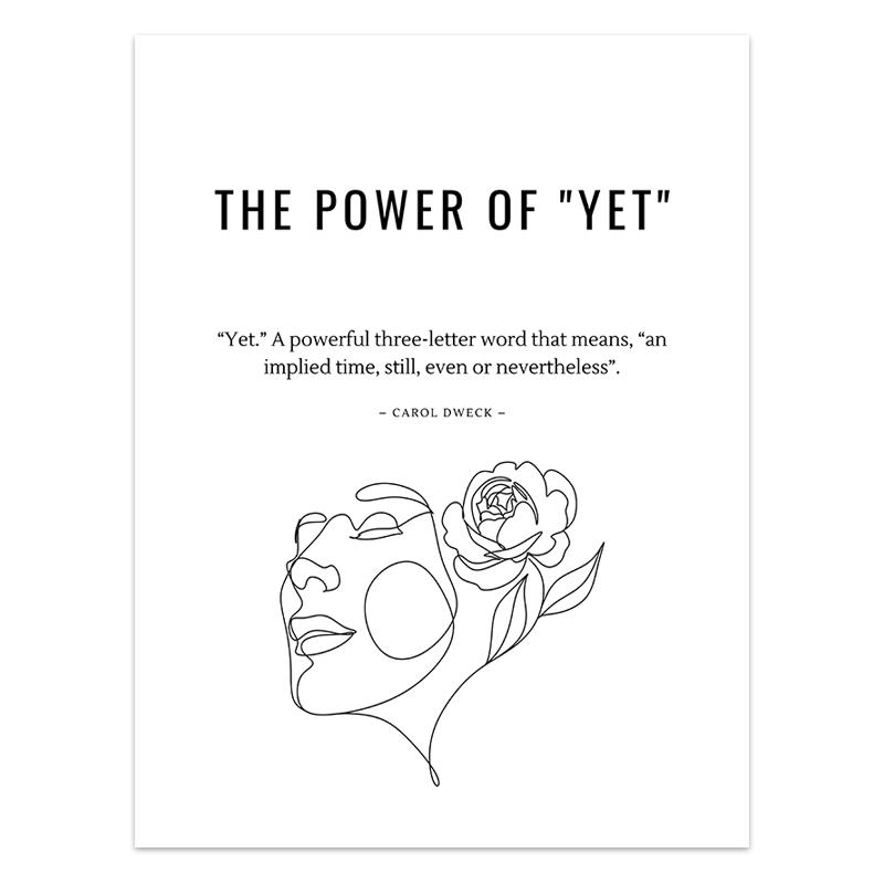 Картина на холсте в скандинавском стиле, минималистичный постер, девиз «Установка на рост», декоративные картины, мотивационное настенное искусство, картина для комнаты