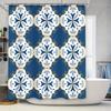 Blue White Ceramic Tile Pattern Shower Curtain Waterproof Bath Decor Home Decoration For Bathroom Accessories Set In Kitchen Din