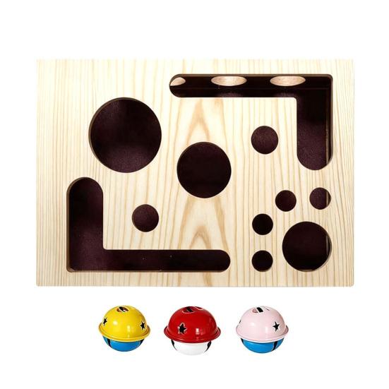 Коробка-когтеточка Yousheng для кошек, коробка-головоломка для царапания когтей, обогащающая коробка с шариками-колокольчиками, интерактивная когтеточка-лабиринт для кошек для стрижки когтей без стресса