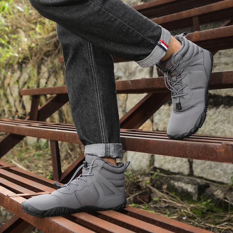 Women Plush Ankle Boots Winter Cotton Shoes Men's High-top Snow Boots Warm Outdoor Hiking Sneakers Non-slip